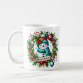 Snowman Krans Koffie Mok (Links)