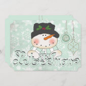 Snowman laat haar kerstfeestdag sneeuwen feestdagenkaart (Voorkant / Achterkant)