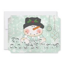 Snowman laat haar kerstfeestdag sneeuwen