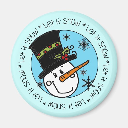 Snowman laat het Feestdagen sneeuwen Magneet (Voorkant)