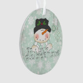 Snowman laat het gepersonaliseerde acrylische Orna Ornament (voorkant)
