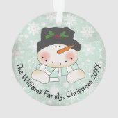 Snowman laat het gepersonaliseerde acrylische Orna Ornament (achterkant)