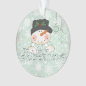 Snowman laat het gepersonaliseerde acrylische Orna Ornament (voorkant)