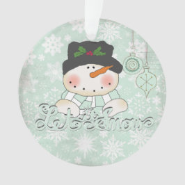 Snowman laat het gepersonaliseerde acrylische Orna Ornament