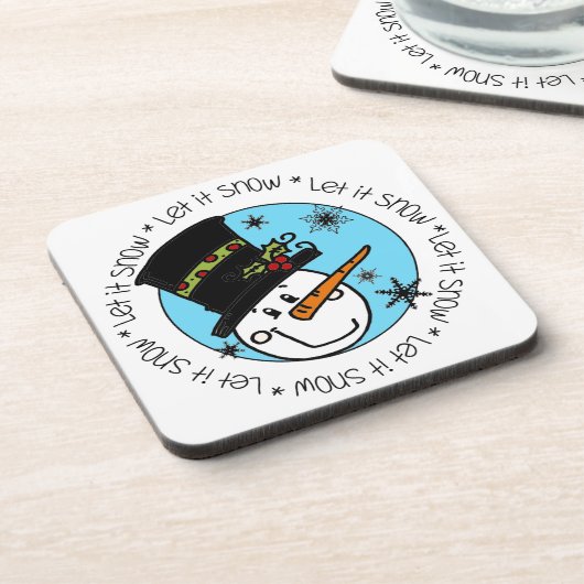 Snowman laat het sneeuwen drankjes onderzetter (Linkerzijde)