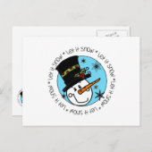 Snowman laat het sneeuwen feestdagenkaart (Voorkant / Achterkant)