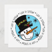 Snowman laat het sneeuwen feestdagenkaart (Voorkant / Achterkant)