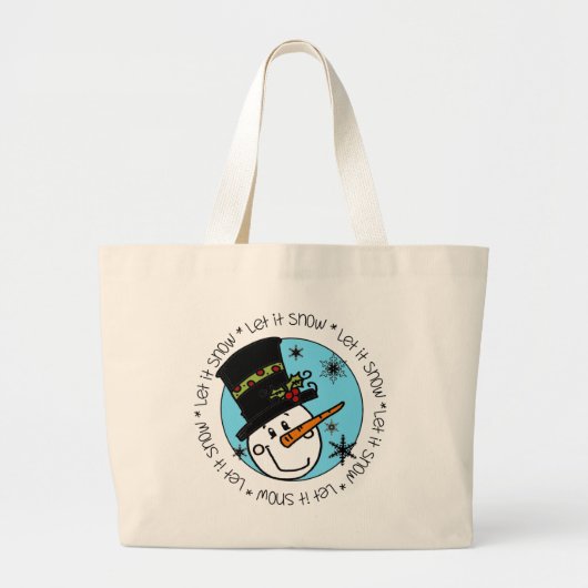 Snowman laat het sneeuwen grote tote bag (Voorkant)
