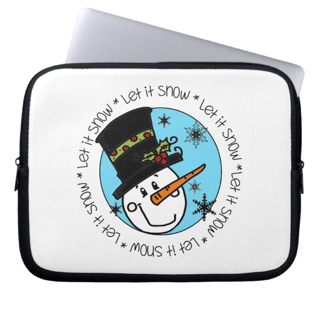 Snowman laat het sneeuwen laptop sleeve (Voorkant)