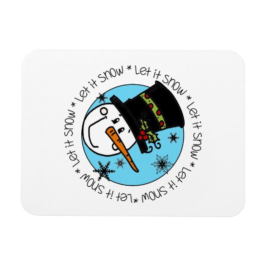 Snowman laat het sneeuwen magneet (Horizontaal)