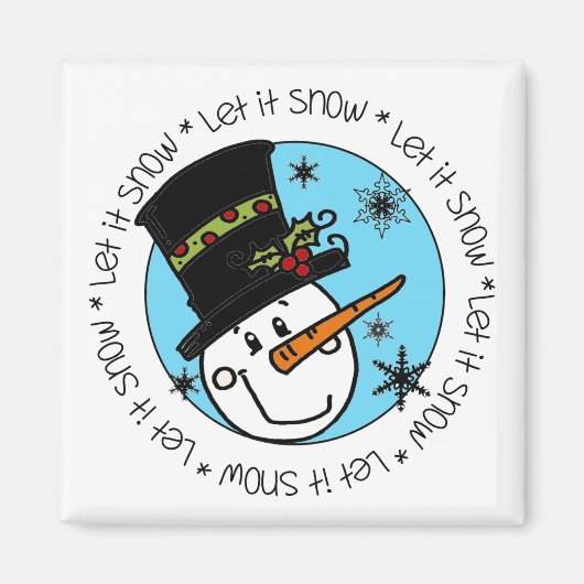 Snowman laat het sneeuwen magneet (Voorkant)