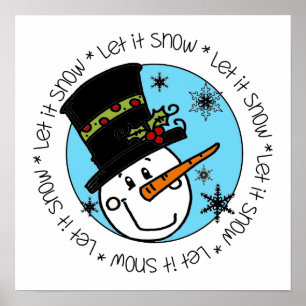 Snowman laat het sneeuwen poster