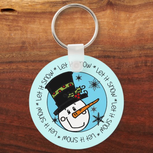 Snowman laat het sneeuwen sleutelhanger (Voorkant)