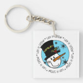 Snowman laat het sneeuwen sleutelhanger (Voorkant)