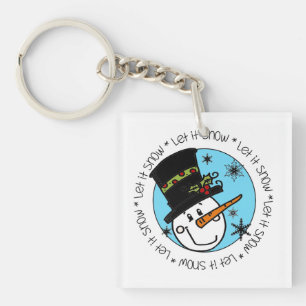 Snowman laat het sneeuwen sleutelhanger