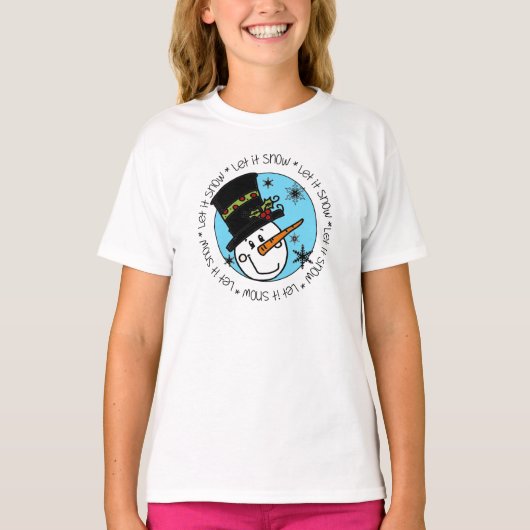 Snowman laat het sneeuwen t-shirt (Voorkant)