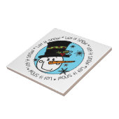 Snowman laat het sneeuwen tegeltje (Zijkant)