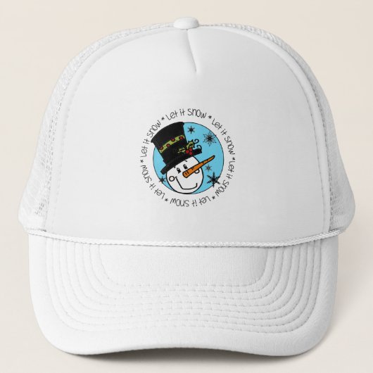 Snowman laat het sneeuwen trucker pet (Voorkant)