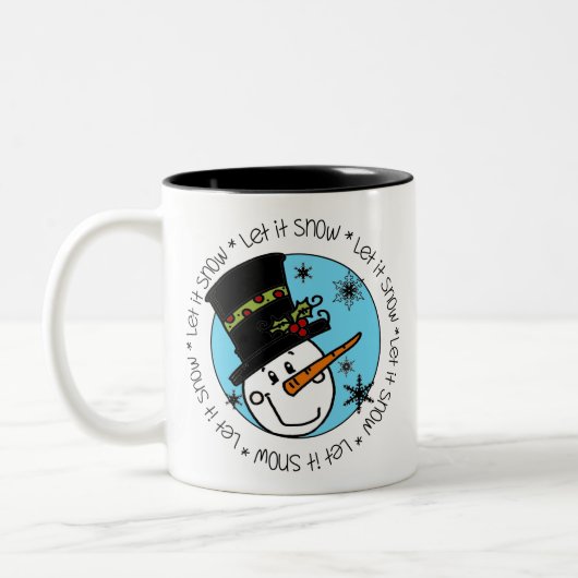 Snowman laat het sneeuwen tweekleurige koffiemok (Links)