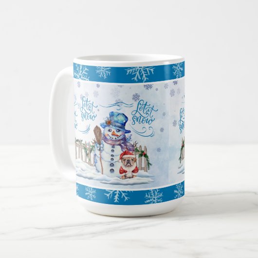 Snowman | Laat het sneeuwkoffie Mok (Voorkant links)