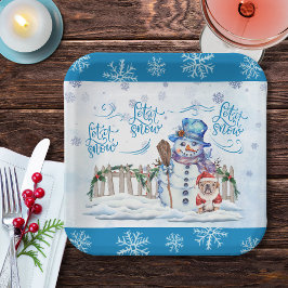 Snowman | Laat het sneeuwpapier Bord