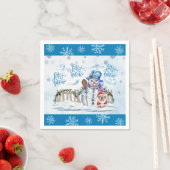 Snowman | Laat het sneeuwpapier servet (Insitu)