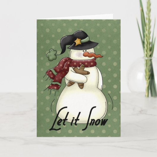Snowman laat het sneeuwwinterseizoen Kaart (Voorkant)