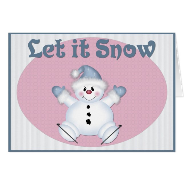 Snowman laat het sneeuwwinterseizoen Kaart 2 (Voorkant Horizontaal)