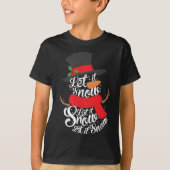 Snowman laat het winterfeest van de sneeuwsneeuw t-shirt (Voorkant)