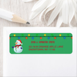 Snowman-label voor kerstmis etiket