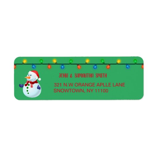 Snowman-label voor kerstmis etiket (Voorkant)