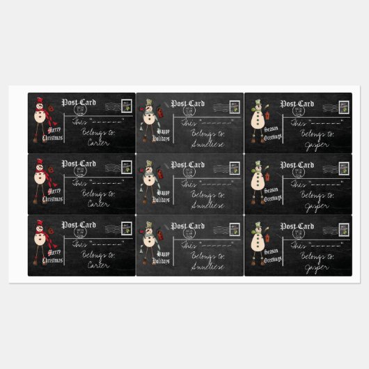  Snowman Labels (Vel)