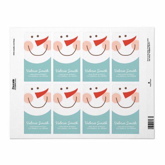 Snowman Labels | FEESTDAGEN (Full Sheet)