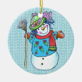 Snowman Lady Snowman aangepaste ornamenten