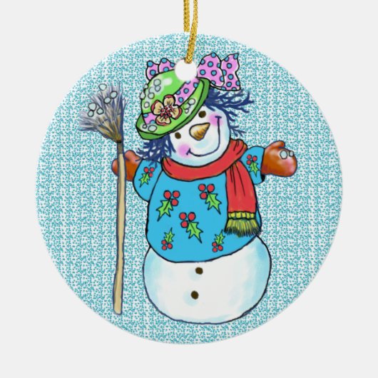 Snowman Lady Snowman aangepaste ornamenten (Voorkant)