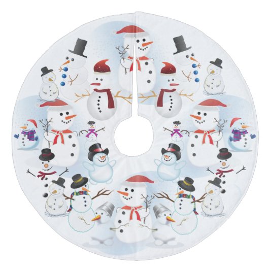 Snowman Land Fleece Kerstboom Rok (Voorkant)