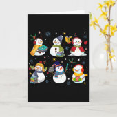 Snowman leest boeken leraar Kerst Bibliothecaris Kaart (Gele Bloem)