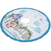 Snowman | Let it Snow Christmas Tree Rok Kerstboom Rok (Gekanteld)