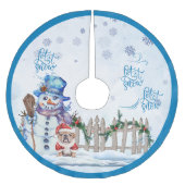 Snowman | Let it Snow Christmas Tree Rok Kerstboom Rok (Voorkant)