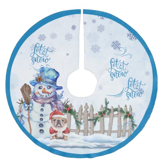 Snowman | Let it Snow Christmas Tree Rok Kerstboom Rok (Voorkant)