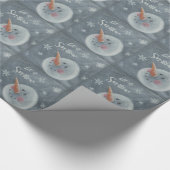 Snowman Let it Snow faux chalkboard gift wrapping Cadeaupapier (Hoek)