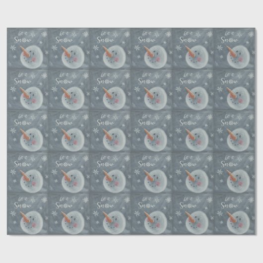 Snowman Let it Snow faux chalkboard gift wrapping Cadeaupapier (Vlak)