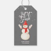 Snowman Let it Snow gift label Cadeaulabel (Voorkant)