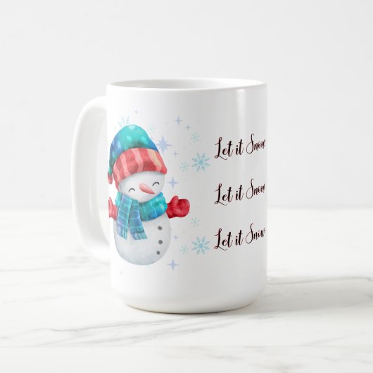 Snowman Let it Snow Mug Koffiemok (Voorkant links)