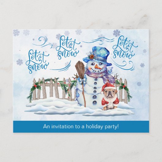 Snowman | Let it Snow Party Aankondiging Post Kaar (Voorkant)