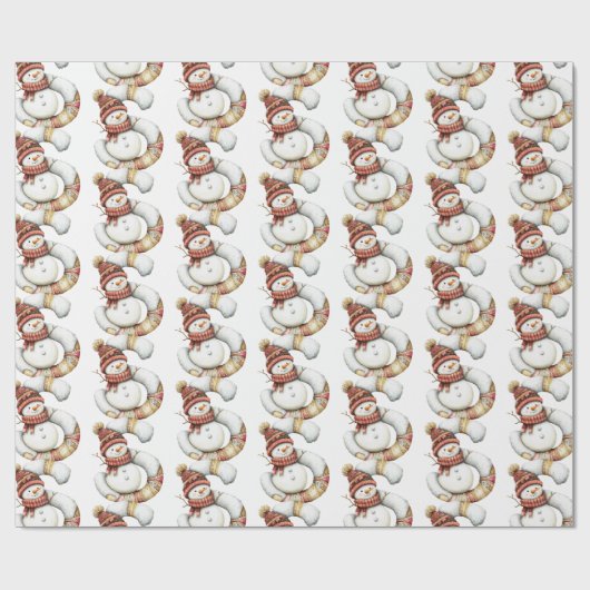 Snowman Letter S Kerst Cadeaupapier (Vlak)