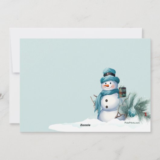 Snowman Lijst Flat Holiday Kaart (Achterkant)