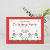 Snowman Line Party voor prettige kerst Kaart (Staand voorkant)