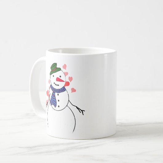 Snowman Little Boy In Love Koffiemok (Voorkant links)