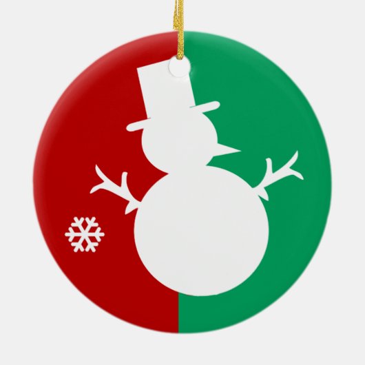 Snowman Logo Keramisch Ornament (Achterkant)